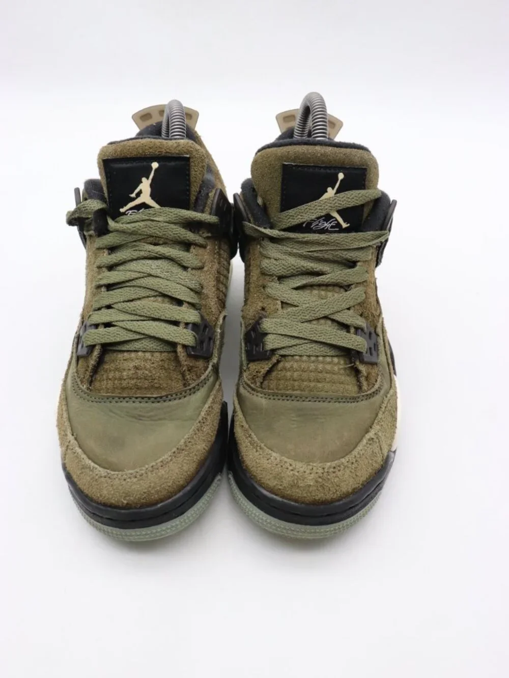 Nike Air Jordan 4 Craft Olive Youth 5 Women’s 6.5 Suede Sneakers FB9928-200 - Picture 2 of 9